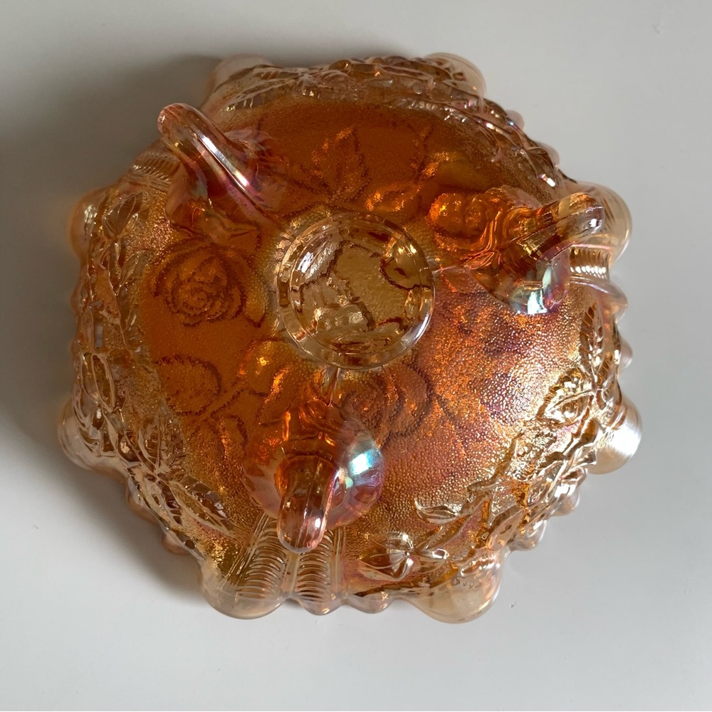 🚫SOLD•Ⓜ️🚫 Collectible Vintage Imperial Glass Bowl W/ Marigold Floral Motif - Picture 8 of 10